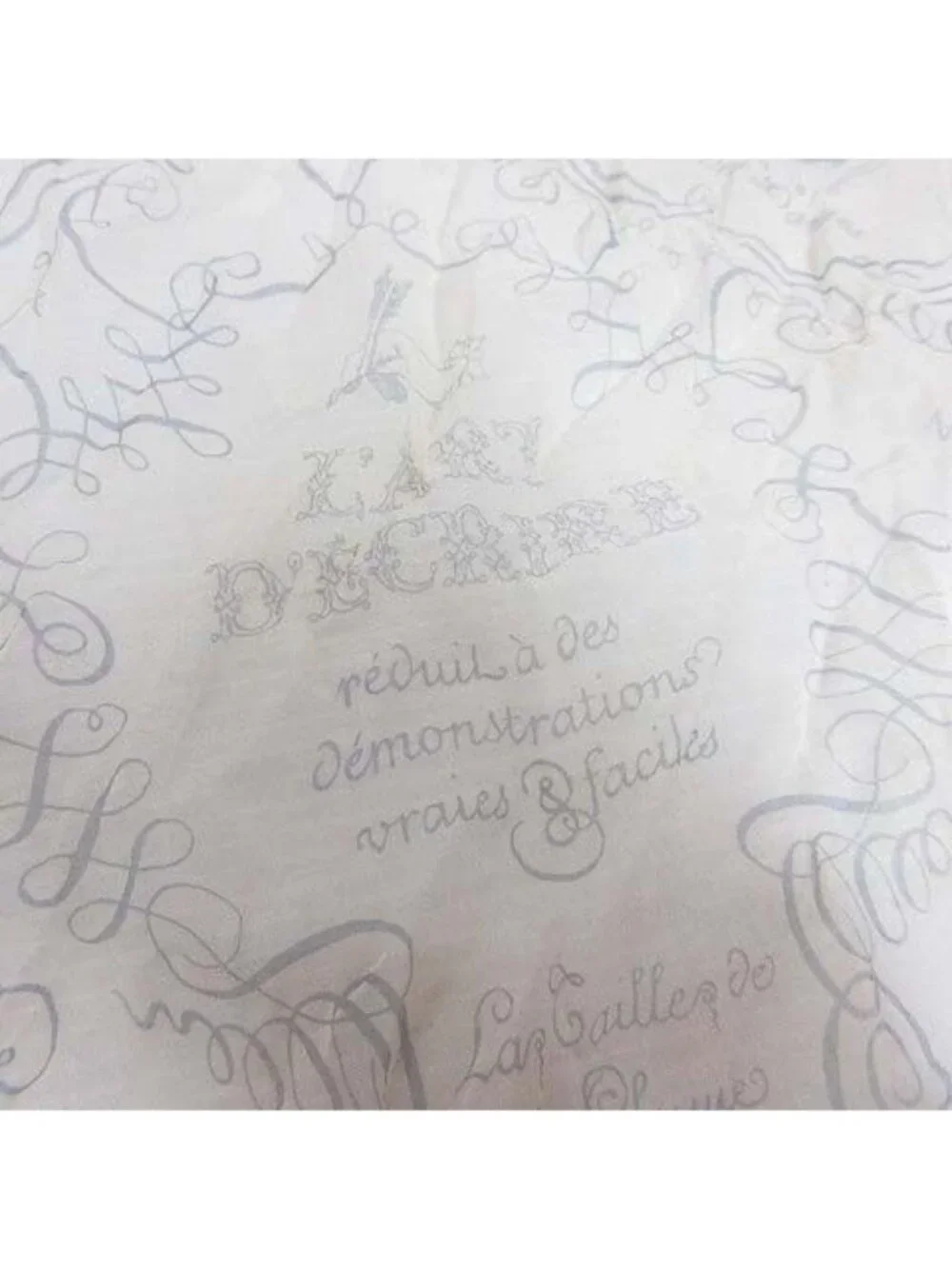 Hermes Gavroche 45 Book of Art L'art D'ecrire Silk Scarf Off White See Through